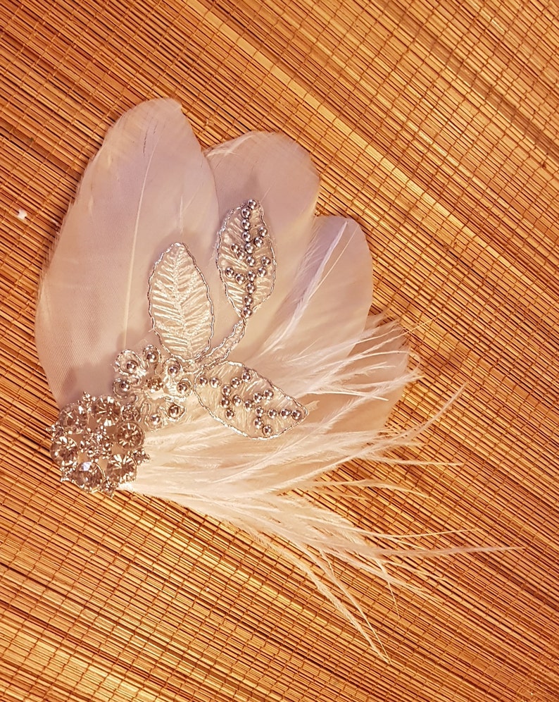 Bridal Hair Clip Bridal Feather Fascinator Feather Hair Etsy UK