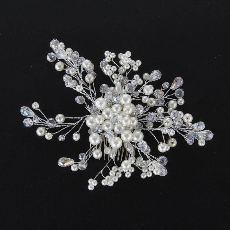Bridesmaides Bridal comb Prom Hair Comb fascinator wedding hair comb,Party Crystal Jewel Diamante Crystal /& pearl hair vine bridal comb