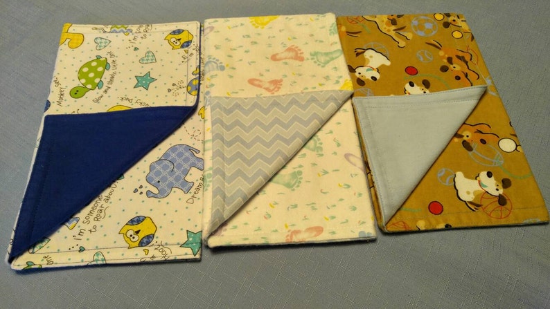 Set of 3 Flannel Burp Cloths