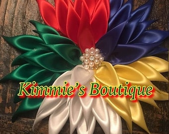 OES  Kanzashi Satin Flower Brooch - Ribbon Flower Brooch - Dress Corsage - OES Brooch Pin