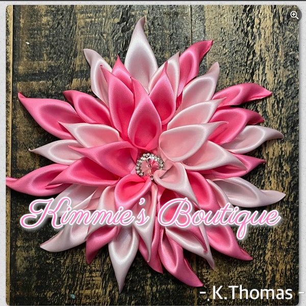 Hot pink and Light pink Satin Flower Pin/Brooch/ Shoulder Pin/Flower Pin Brooch/Gift for First Lady/Formal Accessories/Kanzashi