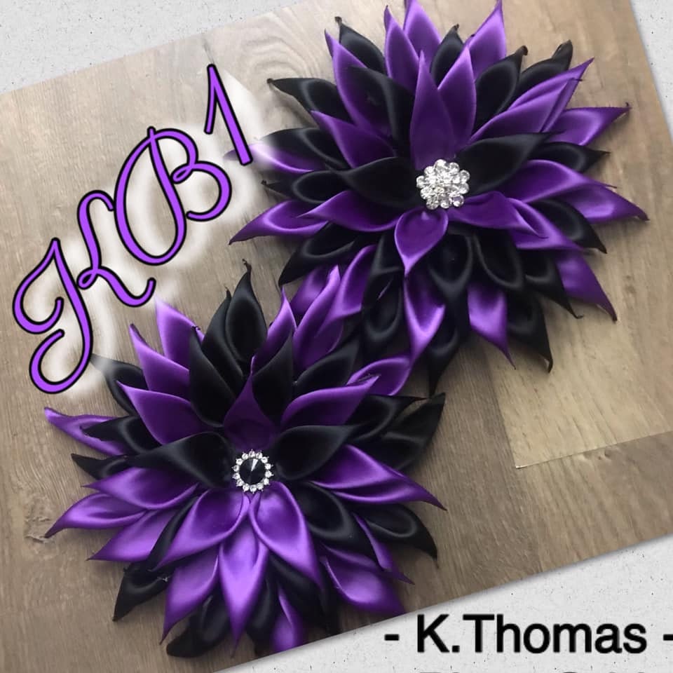 全国送料無料の通販 Black and Purple Shoulder Pin/brooch Flower Corsage/satin アクセサリー