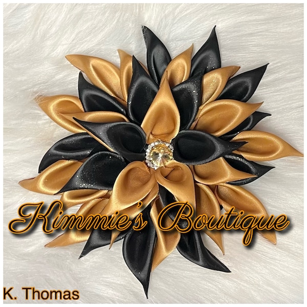 Black and Gold Brooch Etsy