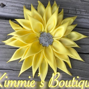 Solid Yellow Brooch/Shoulder Corsage/Satin Flower Pin/Brooch/ Shoulder Pin/Flower Pin Brooch/Gift for First Lady/Formal Accessories/