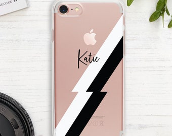 Phone Cover, Clear Phone Cover, Lightning Bolt Clear Phone Case, Clear Phone Case, Bolt Phone Case, Clear Lightning Phone, Clear Phone,Clear