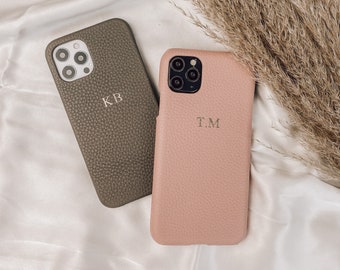 Pebble Leather Phone Case | Pink Phone Case | Personalised Phone Case | iPhone Phone Case | Embossed Phone Case