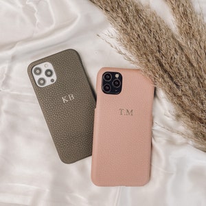 Pebble Leather Phone Case | Pink Phone Case | Personalised Phone Case | iPhone Phone Case | Embossed Phone Case