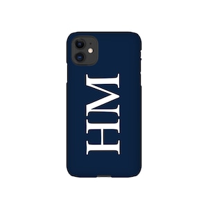 Personalised Large Initial Phone Case. Navy Blue Phone Case. Navy coloured iPhone Case. Personalised Phone Case.