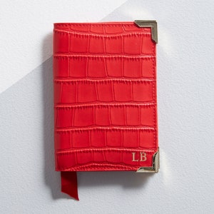 Leather, Leather Travel Set, Red Leather Passport, Mock Croc Leather, Leather Passport Cover, Leather Passport, Red Mock Croc Passport