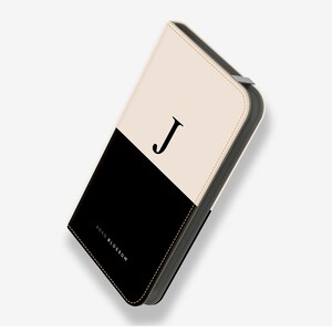 Étui pour téléphone monochrome avec carte de crédit à rabat