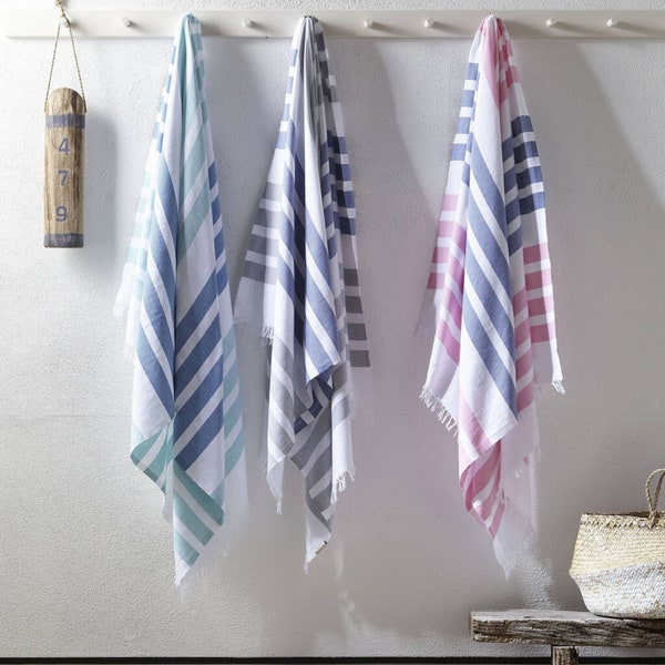 Beach Towel | Hammam | Peshtemal | Bathroom | Beach | Sand Free | Lightweight | Colourful | Stripped Towel | Multi-Coloured Towel