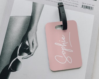 Blush Pink Signature Luggage Tag | Personalised Luggage Tag | Identification tag | Pink Bag tag | Suitcase tag  |Custom Luggage Tag |Travel