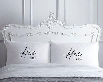 Couples Pillowcase | His & Hers Pillowcase | Home Wedding Gift | Engagement Gift | Anniversary gift| White Pillowcases | Personalised Pillow