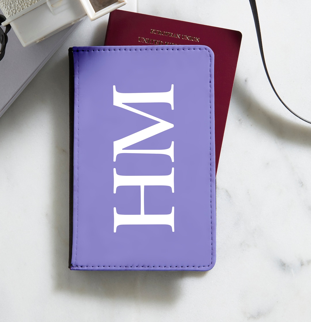 Purple Monogram Passport Cover Personalised Passport Cover Etsy UK