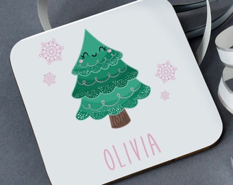 Christmas Coaster | Christmas Tree | Christmas | Personalised Xmas Gift | Personalised Xmas Coaster | Christmas Drinks Mat | Gift for Her