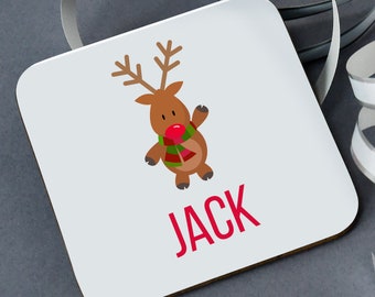 Christmas Coaster | Reindeer | Christmas | Personalised Xmas Gift | Personalised Xmas Coaster | Christmas Drinks Mat | Reindeer Coaster