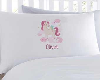 Unicorn Pillowcase | Girls Pillows | Name Pillowcase | Gift for Her | Custom Pillowsham | Personalised Pillowcase | Decor