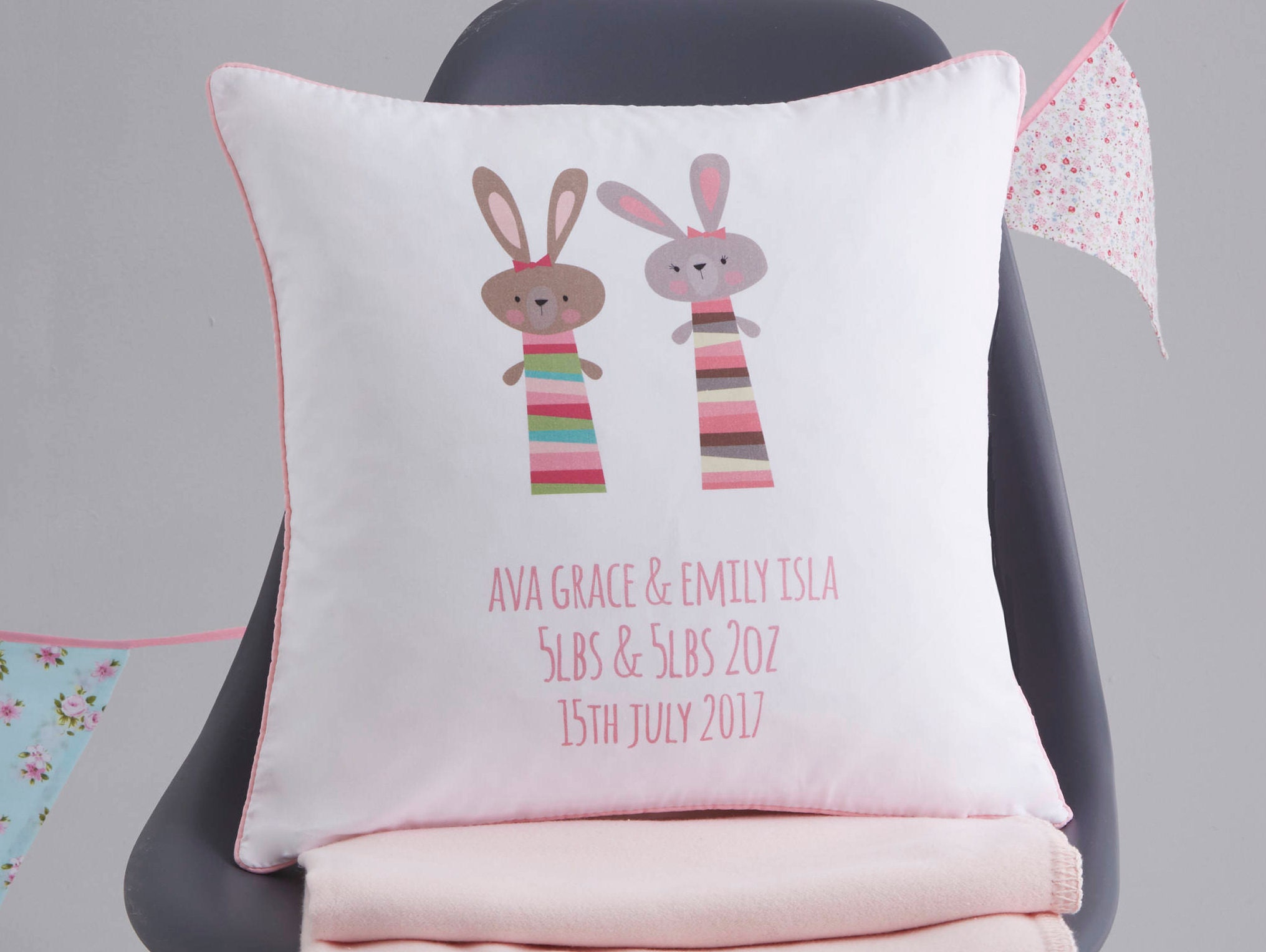 Twin Baby Bunny Gift New Twin Cover Twin Girl Gift | Etsy UK
