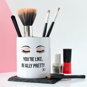 Personalised Brush Pot Make Up Brush Holder Brush Pot Make-up Storage Hairbrush pot Make Up Organizer Gift for Teenage Girl image 4