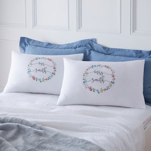 Hochzeit Kissenbezüge - Herr & Frau - Haus Hochzeitsgeschenk - Verlobungsgeschenk - Jahrestagsgeschenk - paar Kissenbezug - weiße Kissenbezug