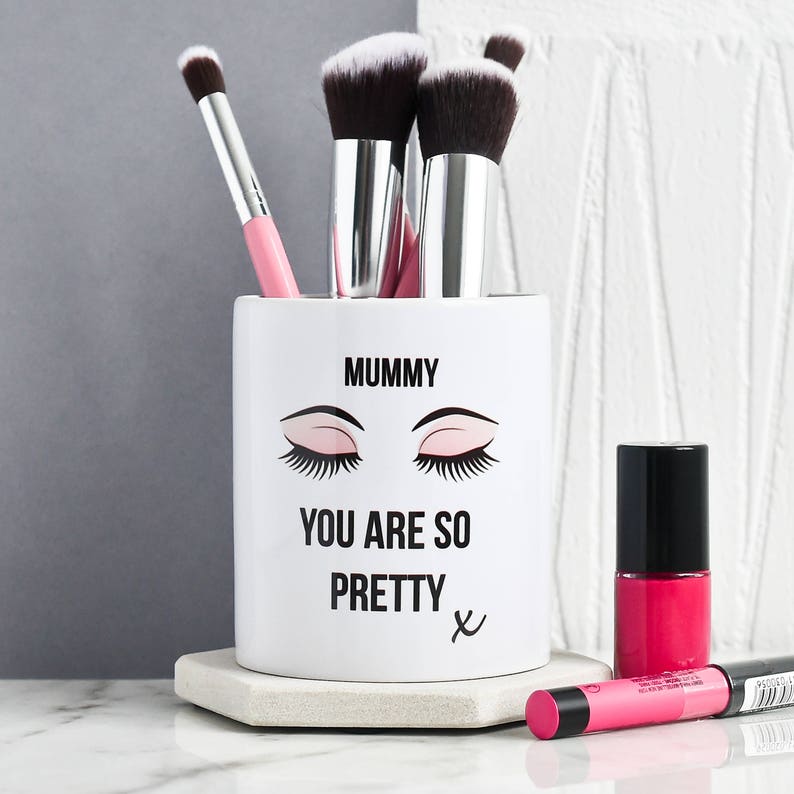 Personalised Brush Pot Make Up Brush Holder Brush Pot Make-up Storage Hairbrush pot Make Up Organizer Gift for Teenage Girl image 3