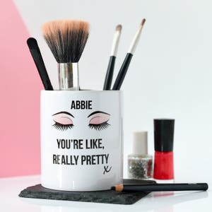 Personalised Brush Pot Make Up Brush Holder Brush Pot Make-up Storage Hairbrush pot Make Up Organizer Gift for Teenage Girl image 5