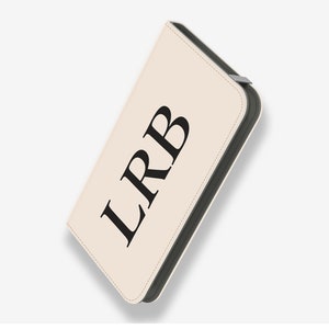 Black & Cream Folio Credit Card Phone Case for iPhone iPhone Credit Card Phone Case Folio Phone Case iPhone Wallet Phone Case