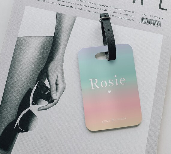 Rainbow luggage tag clearance