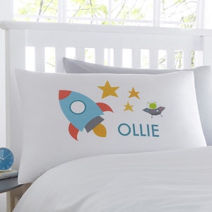 Space Personalised Pillowcase - 1 pillowcase - Spaceship- Boys Printed Pillowcase - Colourful - Boys Gift