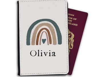 Passport holder | Neutral Passport Cover | Children's Personalised Passport Case | Rainbow Passport | Personalised Gift | Custom Passport