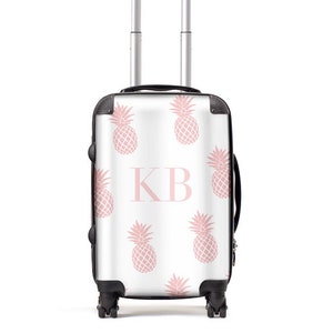 pink personalised suitcase