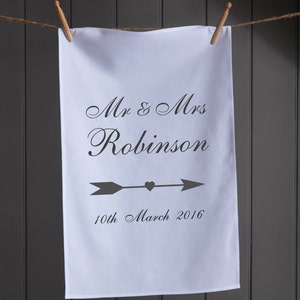 Cotton Wedding Anniversary |  Anniversary Gift | Cotton Anniversary | 2nd Wedding Anniversary | Custom Wedding Gift | Personalized Towel