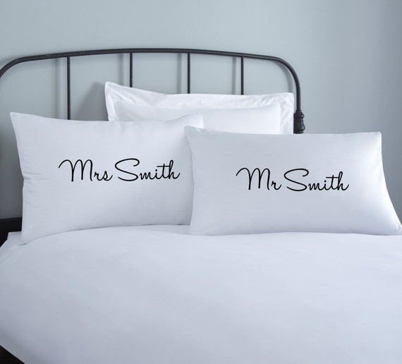 Couples Personalised Pillowcase Set 2 Pillow Covers Home Etsy