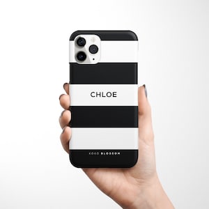Funda de iPhone rayado Resistente iPhone Funda Iniciales iPhone Case iPhone 11 Pro X XR 12 Pro Case iPhone 7+ 8 Plus Case Samsung Google