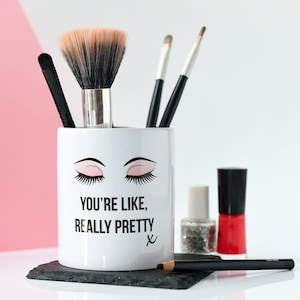 Personalised Brush Pot Make Up Brush Holder Brush Pot Make-up Storage Hairbrush pot Make Up Organizer Gift for Teenage Girl image 1