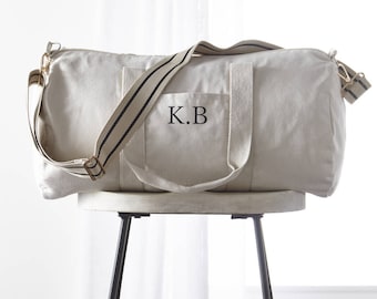 Personalised beige Holdall | Weekend Bag | Gym Bag | Personalised Luggage | Personalised Gym Bag | Personalised Gift | Overnight Bag