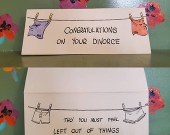 joke divorce card etsy