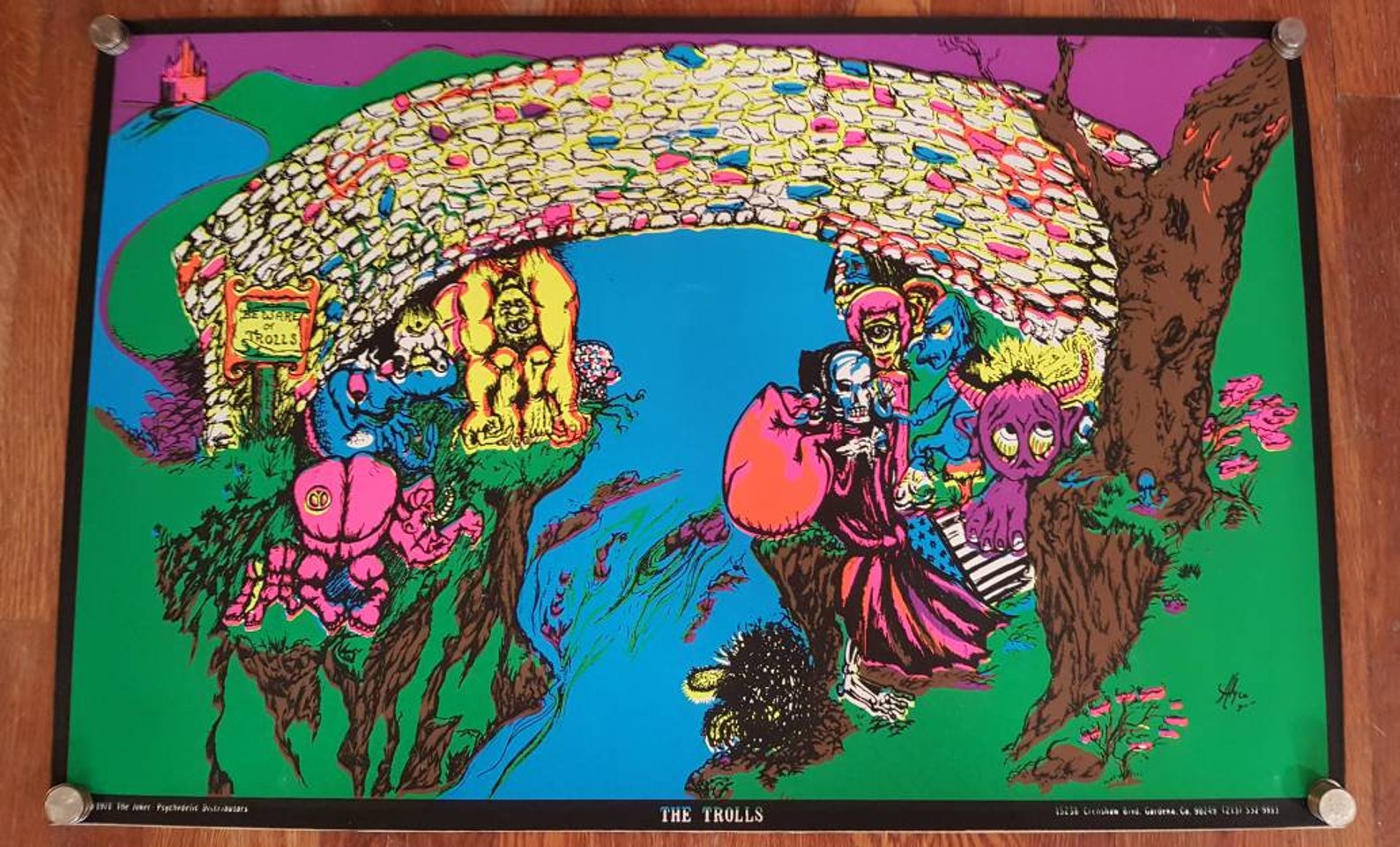 Humor Trolls Blacklight Psychedelic Poster Gift Joke Cartoon Etsy