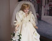 Princess Diana Porcelain Doll - WEDDING DRESS Bride - Avonlea Traditions Inc. - Porcelain Doll - Collectible Doll - Antique - Vintage Doll