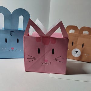 Carta origami per bellissime borse/cestini a forma di animali