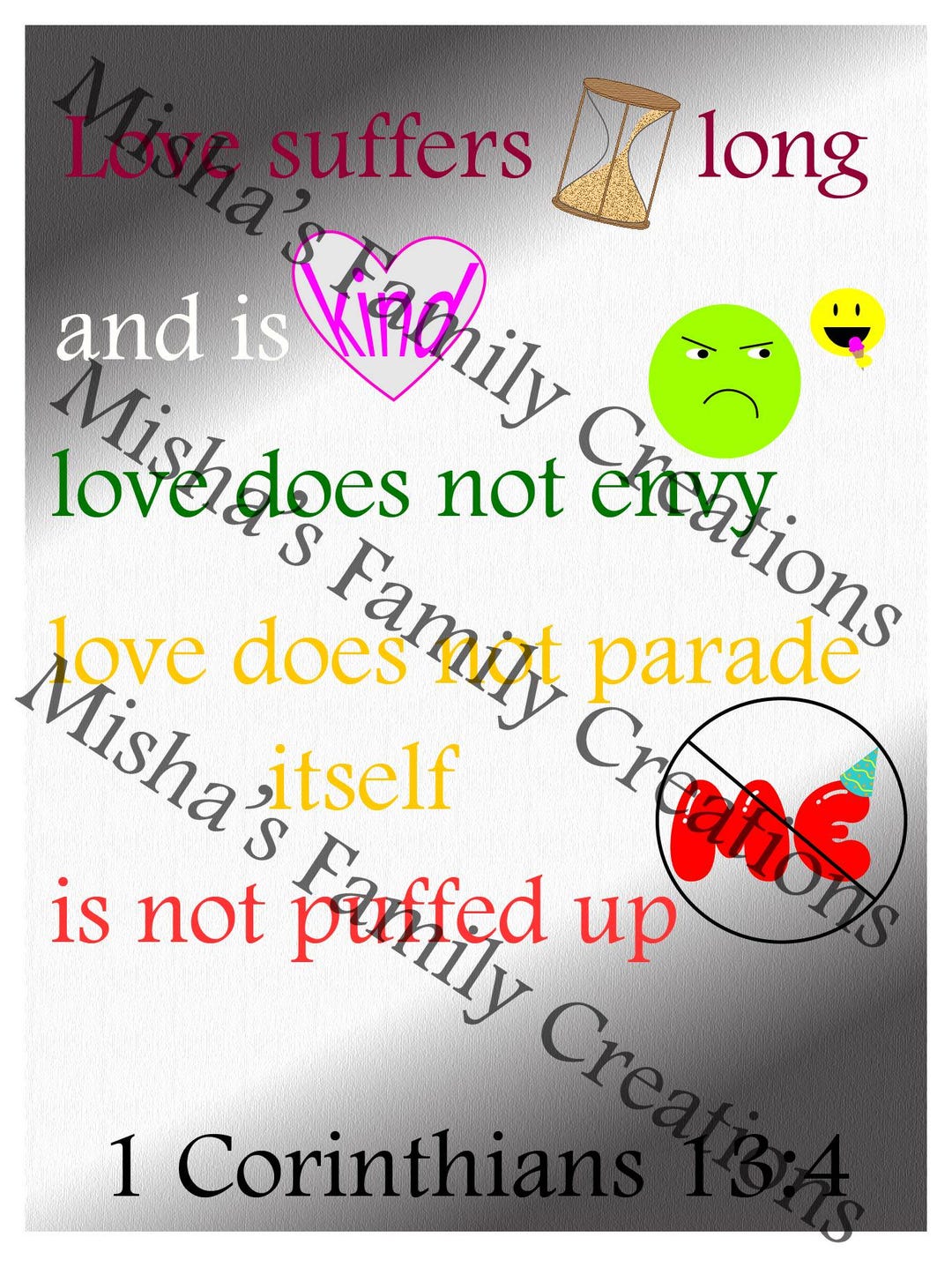 1 Corinthians 13:4 Memorization Aid Poster - Etsy