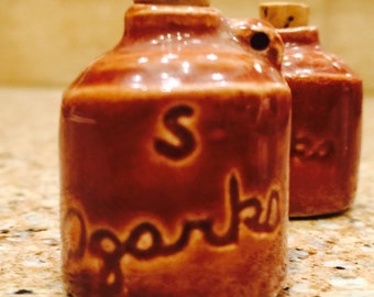 Ozarks Whiskey Jug Salt and Pepper Shakers  from Japan circa 1950's
