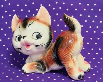 Anthropomorphic Calico Kitty Cat Figurine made in Japan circa 1950s