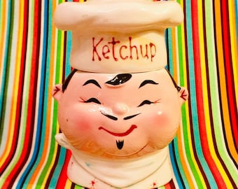 Napco Chef Cook Condiment Ketchup Jar made in Japan circa 1950s