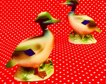Wild Ducks Salt and Pepper Shakers made in Japan circa 1950s
