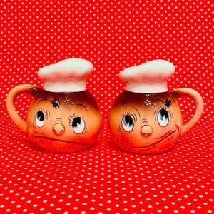 PY Ucagco Anthropomorphic Fly in My Eye Chef Salt and Pepper Shakers made in Japan circa 1950s