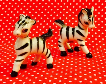 Artmark Anthropomorphic Zebra Salt and Pepper Shakers made in Japan circa 1950s