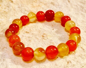 Gemstone Beaded Bracelet featuring Assorted Agate Beads
