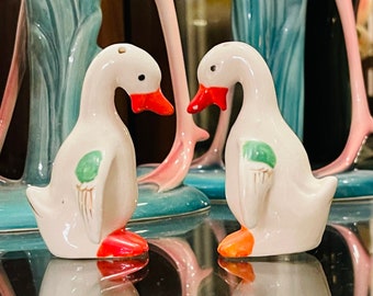 White Peking Ducks Salt and Pepper Shakers made in Occupied Japan Circa 1950s