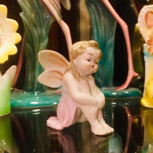 Ucagco Fairy Girl Figurine - Sitting Upright made in Japan circa 1950s